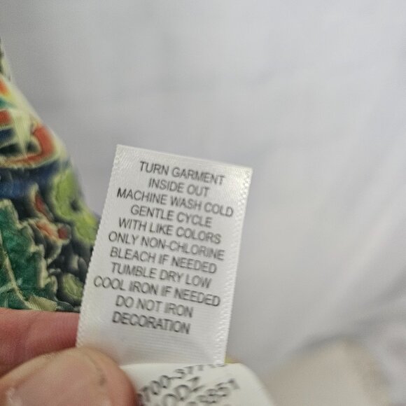 One World Blouse Green Boho Embroidered Sequin Festival Hippie M - Picture 12 of 13